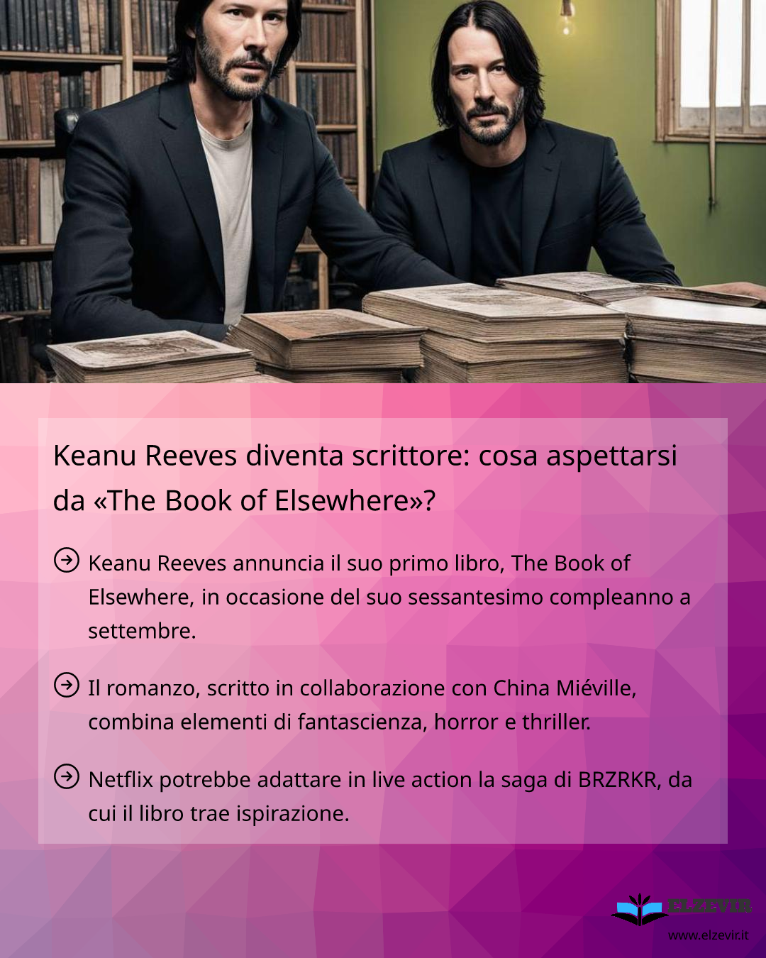 Keanu Reeves diventa scrittore: cosa aspettarsi da «The Book of ...